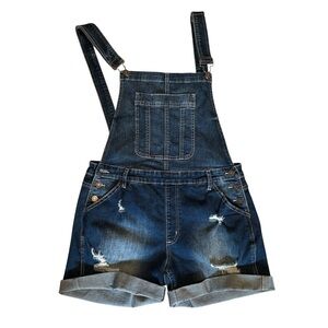 Kancan distressed denim short overalls-Size 1XL